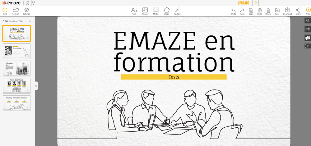 Emaze : fonctionnalités pour la formation