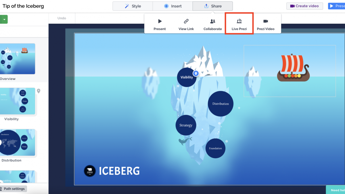 Prezi : fonctionnalités pour la formation